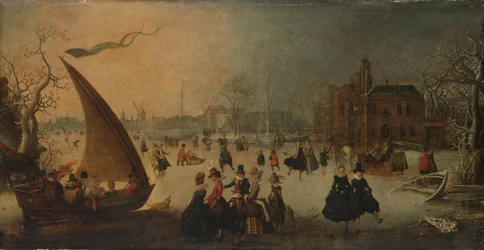 Landscape with Frozen Canal, Skaters and an Ice-Boat