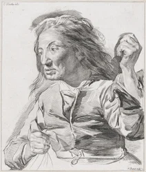 An Old Woman with Clenched Fists