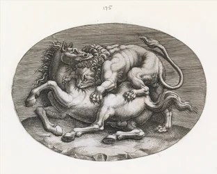 Speculum Romanae Magnificentiae: Lion Attacking a Horse, c. 1540-80