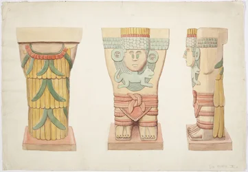 Caryatid II, outer chamber, Upper Temple of the Jaguars (Temple A), Chichen Itza, Mexico