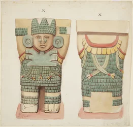 Caryatid X, showing front and back views