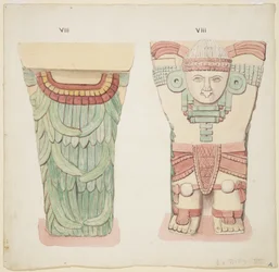 Caryatid from the outer chamber, Temple A, ball court, Chichen Itza, Mexico