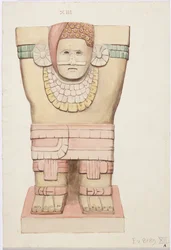 Caryatid from the Outer Chamber, Temple A, Ball Court Temple, Chichen Itza, Mexico