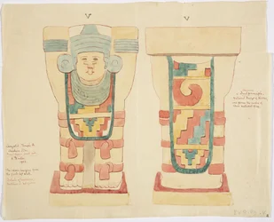 Caryatid from the outer chamber, Upper Temple of the Jaguars (Temple A), ball court, Chichen Itza