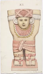 Caryatid from the Outer Chamber, Temple A, Ball Court, Chichen Itza, Mexico