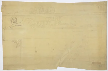 Copy of a Tracing of a Wall Painting from Above the Door, Upper Temple of the Jaguars, Chichen Itza, Mexico 