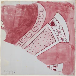 Copy of fragment of wall painting from Casa de barrios, Teopancaxco, Teotihuacan, Mexico State