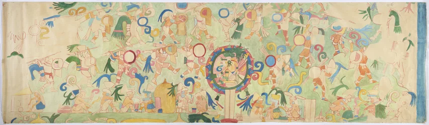 Tracing of a mural painting from Upper Temple of the Jaguars, Chichen Itza, Mexico