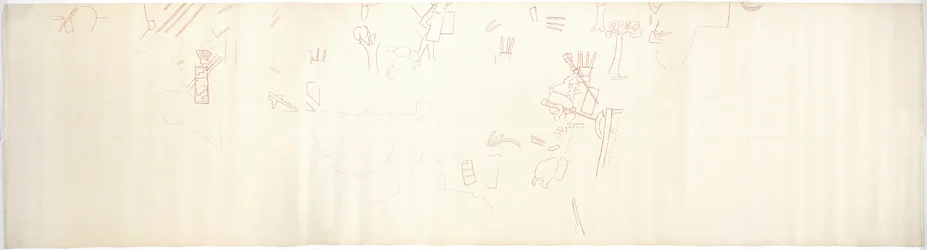 Tracing of a Wall Painting from East Wall, Upper Temple of the Jaguars Chichen Itza, Mexico