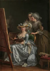 Self-Portrait with Two Pupils, Marie Gabrielle Capet and Marie Marguerite Carreaux de Rosemond