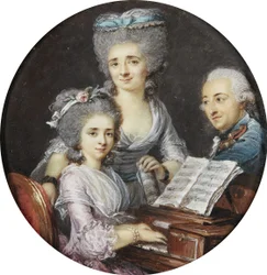 Portrait of a Mother and Father with Their Daughter at a Harpsichord