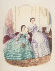 Fashion Study: Two Women in Evening Dress