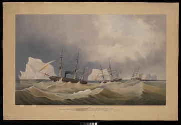 H.M.S. Phoenix with Her Consorts, The Diligence and Breadalbane, Among the Icebergs