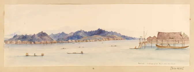 Borneo- Looking up the River from Our House from West Indies, North American and Borneo Scrapbook, c.1845