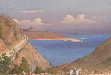 Fort of Suda [Souda], and entrance to Suda Bay, Candia [Crete], Octr. 24th 1857