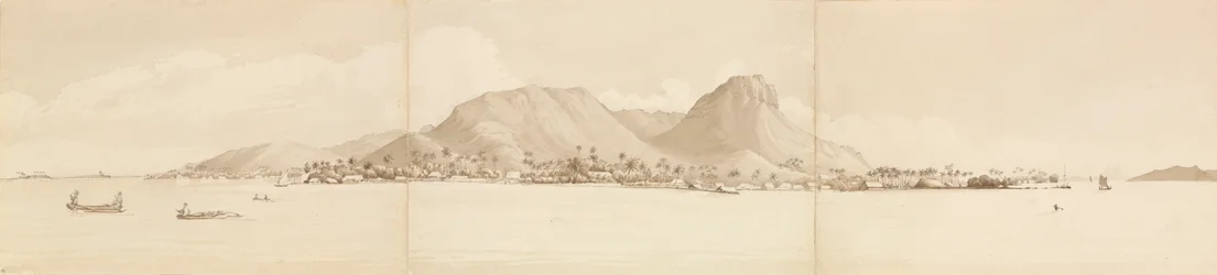Panorama of Raiatea, Septr 1st 1849. Tahaa to the right [Society Islands]
