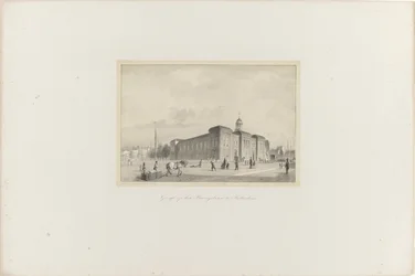 View of the Stock Exchange Building in Rotterdam, 1854 (series title: The Society for the Promotion of Music, its Music Festival and the City of Rotterdam. Memory of the Year 1854)