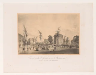 View of the Delft Gate in Rotterdam (Gezigt op de Delftsche poort te Rotterdam / van het stations gebouw komende)