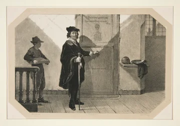 Rembrandt on his way to the Anatomical Lesson of Dr. Tulp