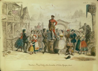 Stage Design for the Ballet La Esmeralda by C. Pugni