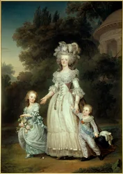Portrait of the Queen of France Marie Antoinette with Marie Therese and Louis Joseph Xavier Francois