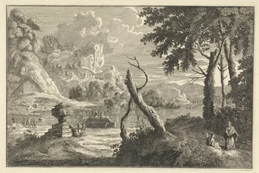Arcadian River Landscape with Broken Tree