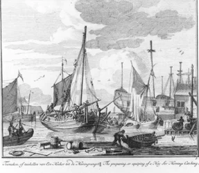 "Preparing or Rigging a Hooiker for the Herring Fishery." (No. 5 from the Herring Fishery series)
