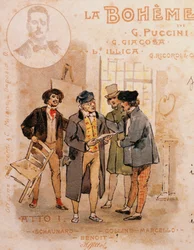 Postal Card by Adolf Hohenstein for First Performance of La Boheme