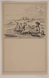 The Shepherd and the Dog. Nr. 7 in Chr. Winther and M. Rørbye, "25 Pictures for Small Children"