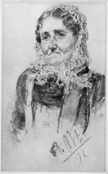 Older Woman with Woolen Cap (Headscarf)