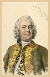 Portrait of Carl Heinrich Graun, Court Composer under Frederick II, Bust Portrait en face after the Painting by Andreas Möller, with Notes