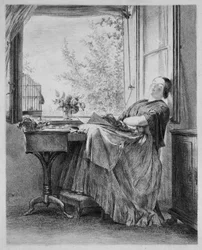 The Sleeping Seamstress at the Window (Menzel