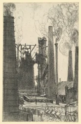 Factory Square with Smoking Chimneys (Königshütte?)