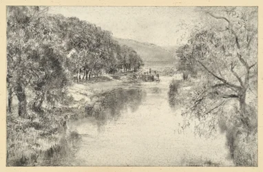 River Landscape with Avenue