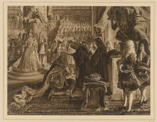 Frederick I, King of Prussia, Anointed at Königsberg on 18 January 1701. Design for “Memorabilia from Brandenburg-Prussian History”