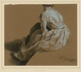 Drapery Study of a Seated Lady Seen from Behind