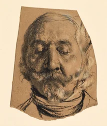 Head of a Man with a Moustache, Chin Beard and Closed Eyes