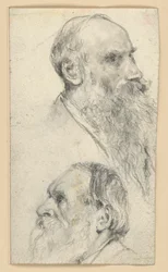 Head of an Older Bearded Man Facing Right and Left