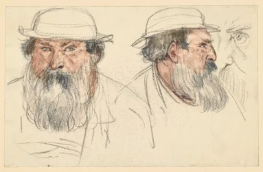 Head of a Bearded Man in Two Studies