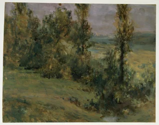 Landscape with Deciduous Trees in Gloomy Air