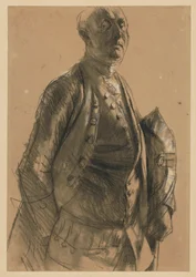 Model study for Maupertuis. Preliminary study for the painting "Frederick the Great