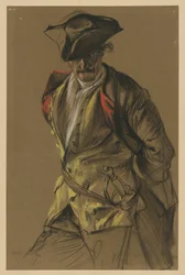 Study for Prince Leopold of Anhalt-Dessau. Three-quarter-length portrait facing left