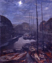 Moonlight over the Friedrichsgracht in Old Berlin