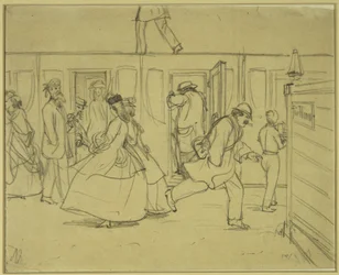 Travellers at the Railway Station ("For Gentlemen")