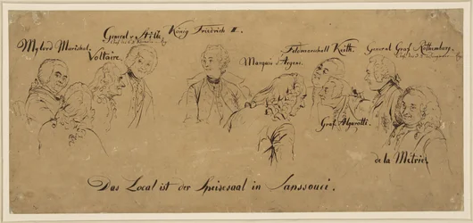 Round Table: Dining Room in Sanssouci, Names of Persons