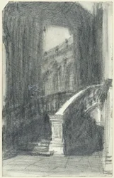 Staircase in the City Pavilion of the Zwinger in Dresden at Night