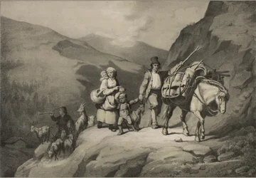 Illustration from the book Norway Represented in Drawings by Asbjørnsen, P.Chr. and published by Chr. Tønsberg (1848)