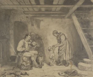 Woman Dancing with a Child to Fiddle Music
