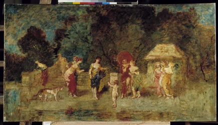 Young Women Reunited in a Park