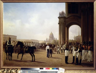 Parade at the Palace Square in St Petersburg